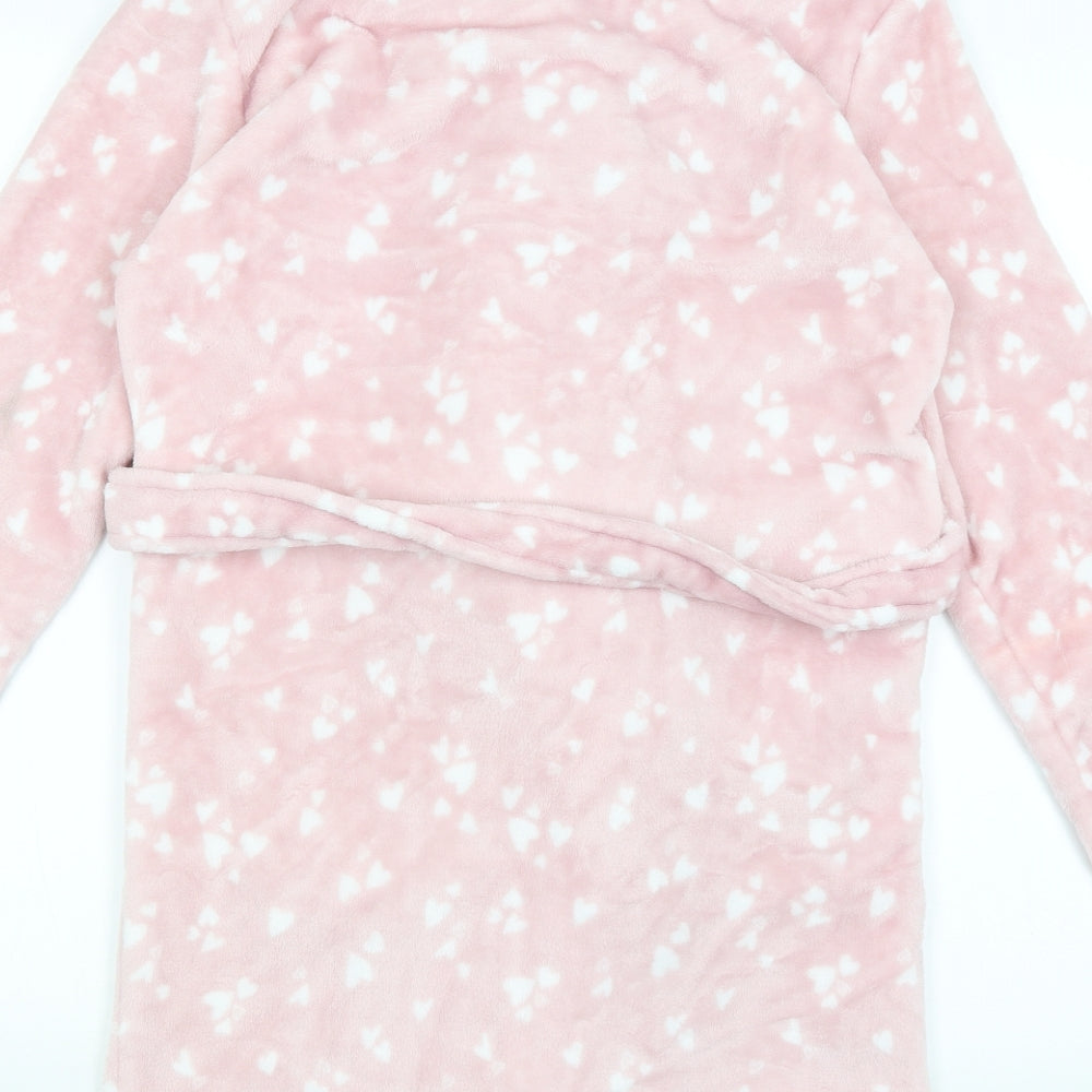 F&F Womens Pink Solid  Kimono Gown Size M  - Hearts