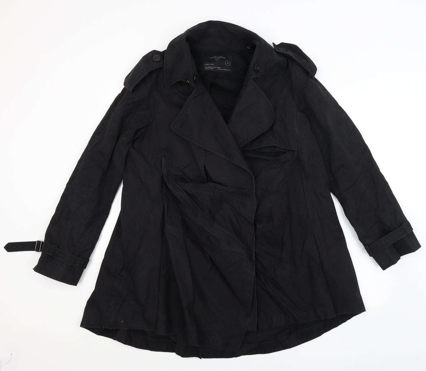 All Saints Womens Black   Overcoat Coat Size 14