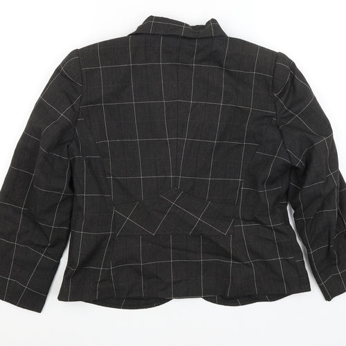 Tara Hansen Womens Black Check  Jacket Blazer Size 14