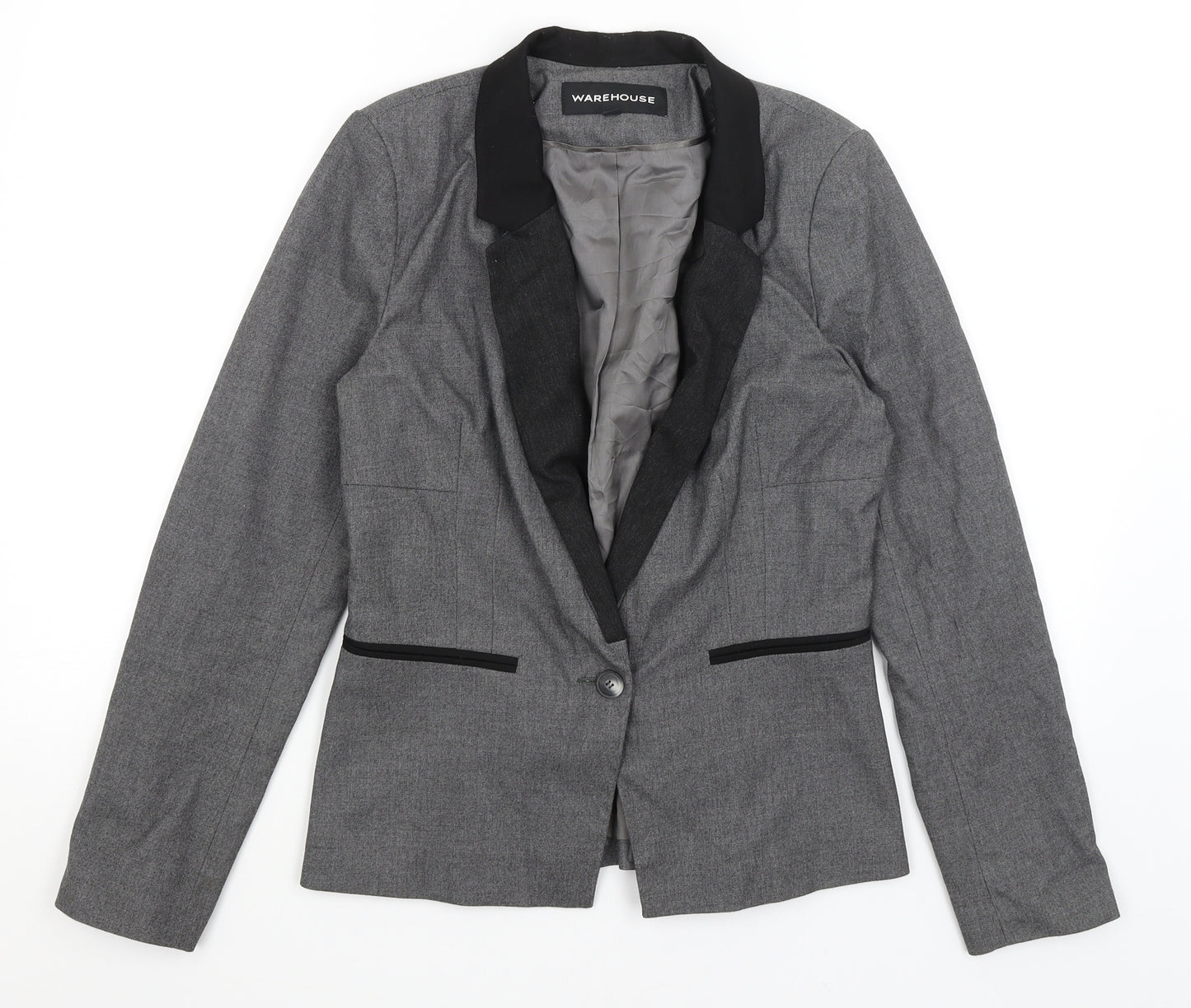 Warehouse Womens Grey   Jacket Blazer Size 12
