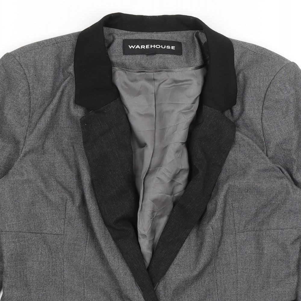 Warehouse Womens Grey   Jacket Blazer Size 12