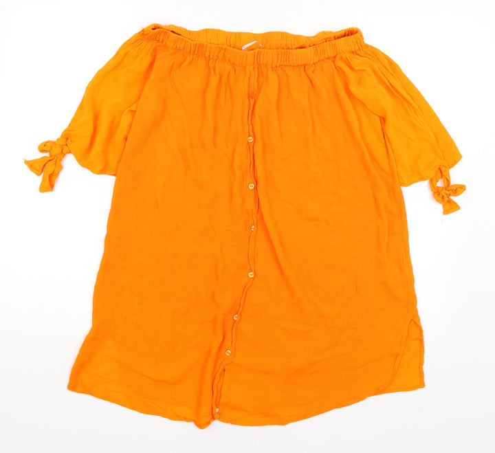 Matalan Womens Orange   Basic Button-Up Size S