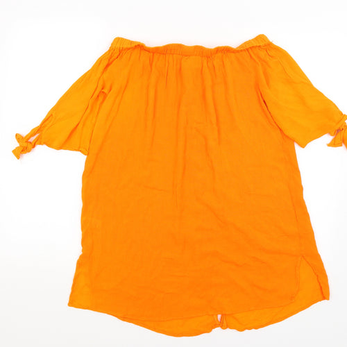 Matalan Womens Orange   Basic Button-Up Size S