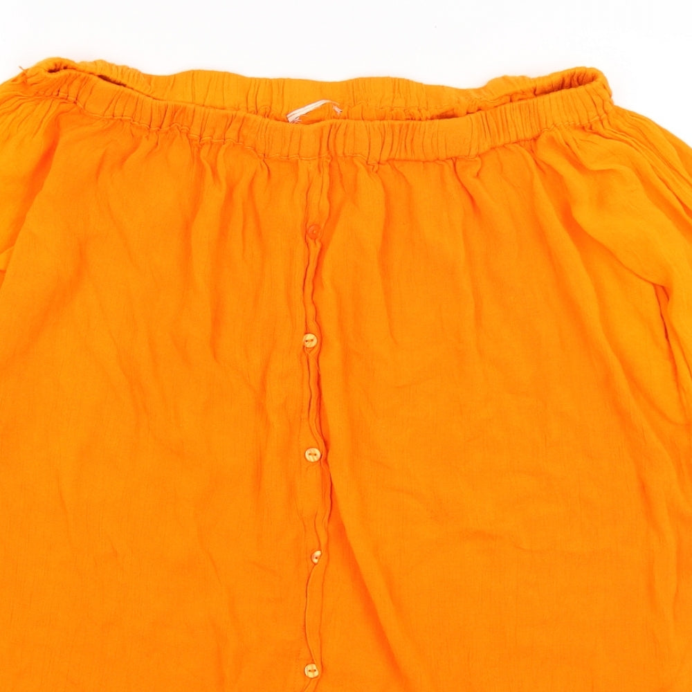 Matalan Womens Orange   Basic Button-Up Size S