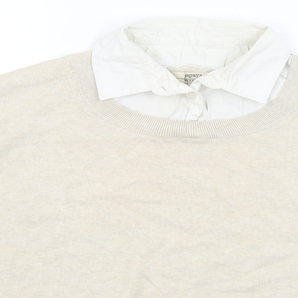 Papaya Womens Beige   Pullover Jumper Size 14