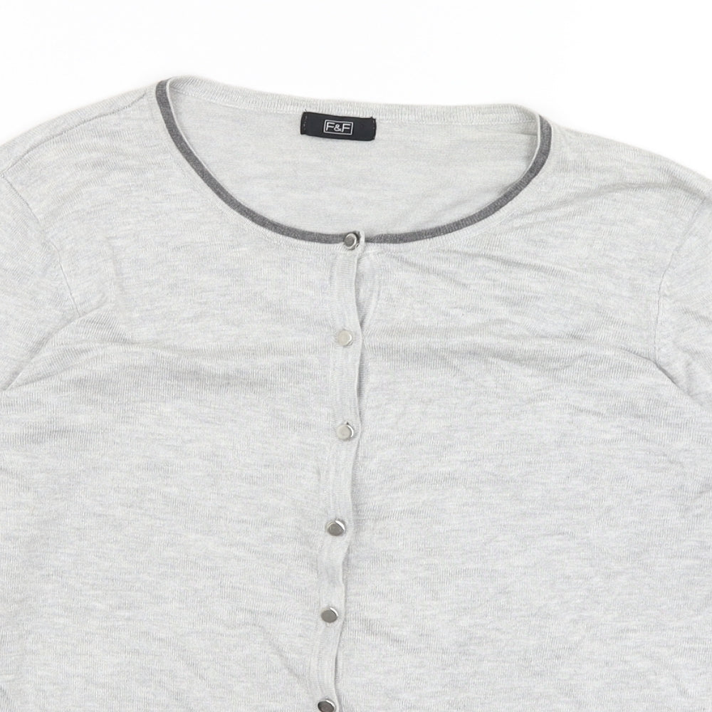 F&F Womens Grey   Cardigan Jumper Size 12