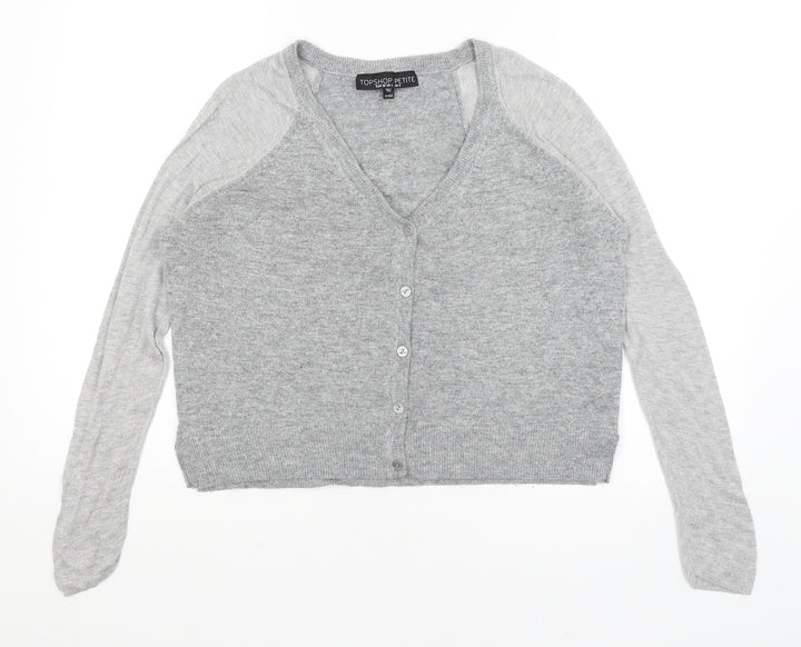 Topshop Womens Grey Cardigan Jumper Size 8