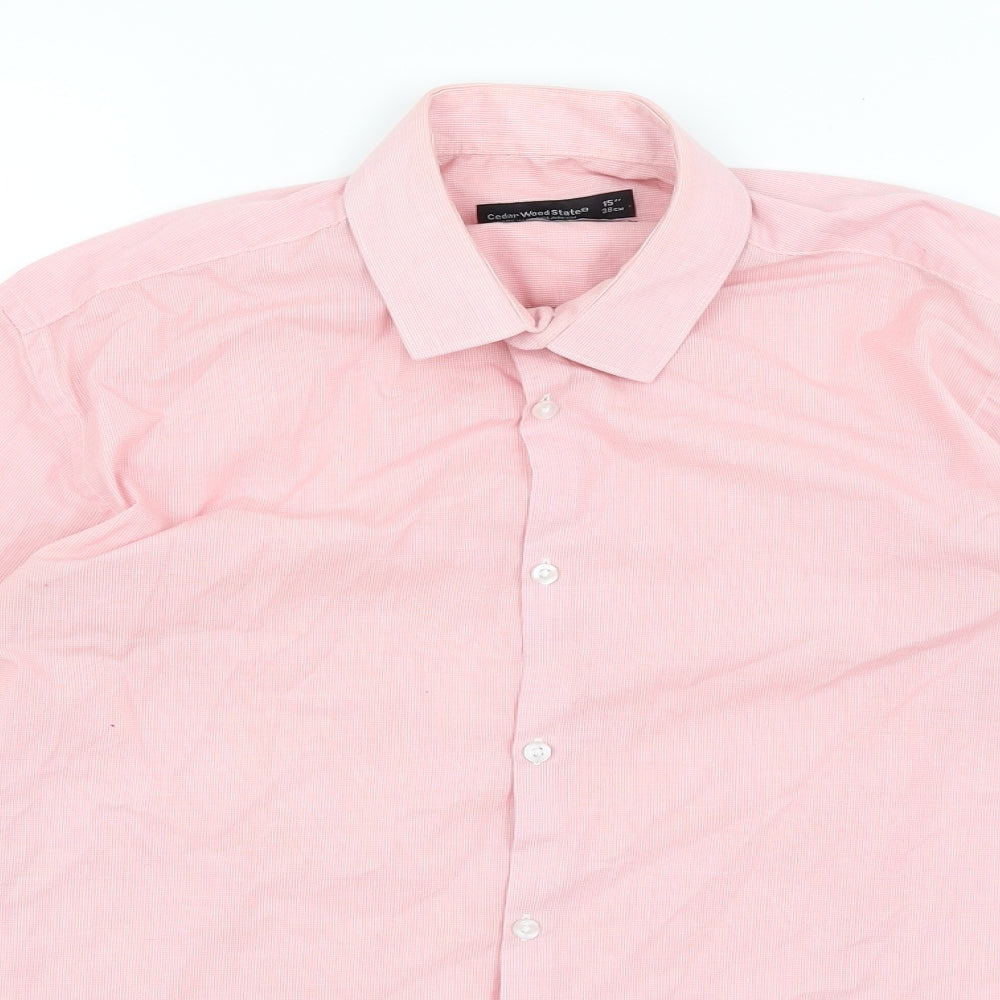 Cedar Wood State Mens Pink    Dress Shirt Size 15
