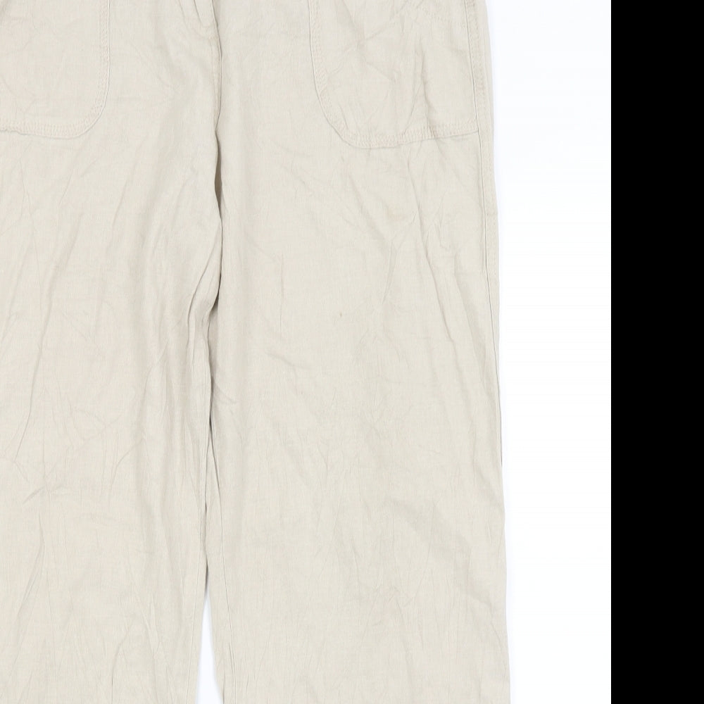 M&S Womens Beige   Trousers  Size 16 L29 in