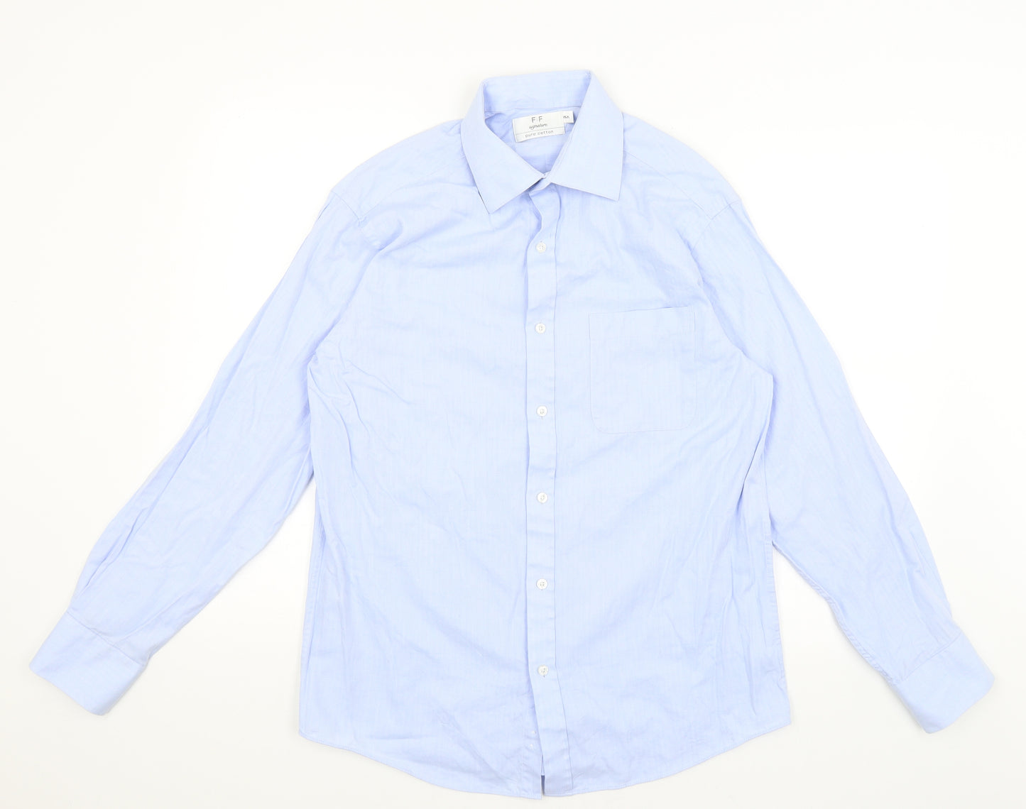 F&F Mens Blue    Dress Shirt Size 15.5