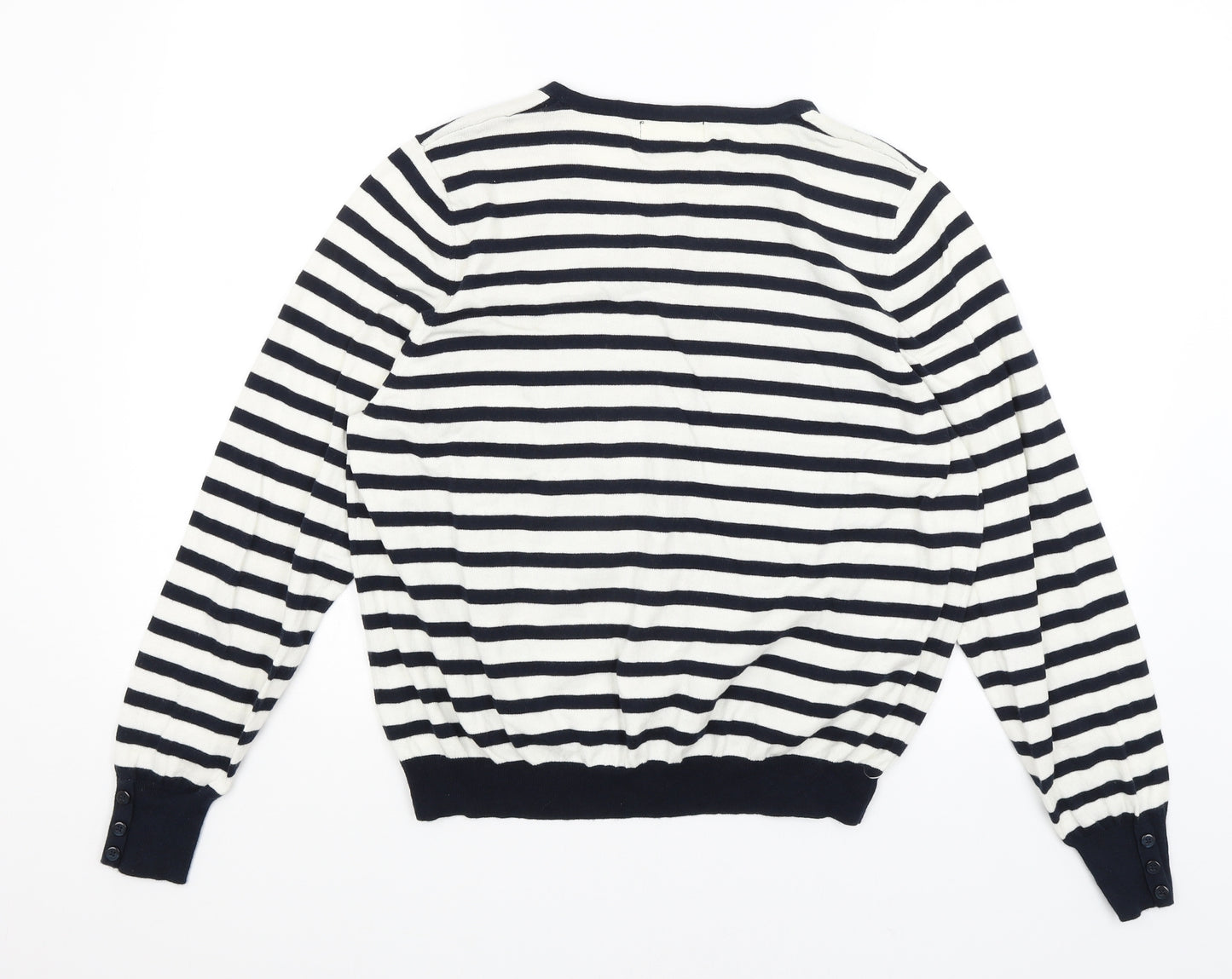 NEXT Womens White Striped  Cardigan Jumper Size 20