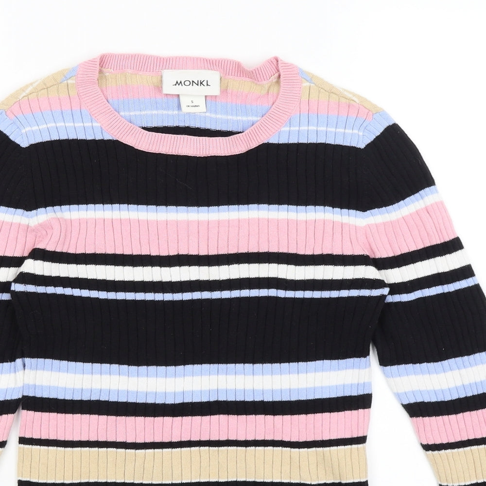 Monki Womens Black Striped  Basic T-Shirt Size S