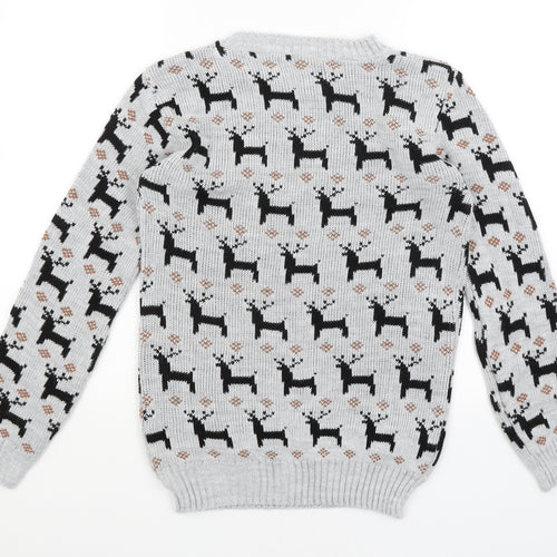 Alessandra Saroshi Womens Grey   Pullover Jumper Size M  - Reindeer