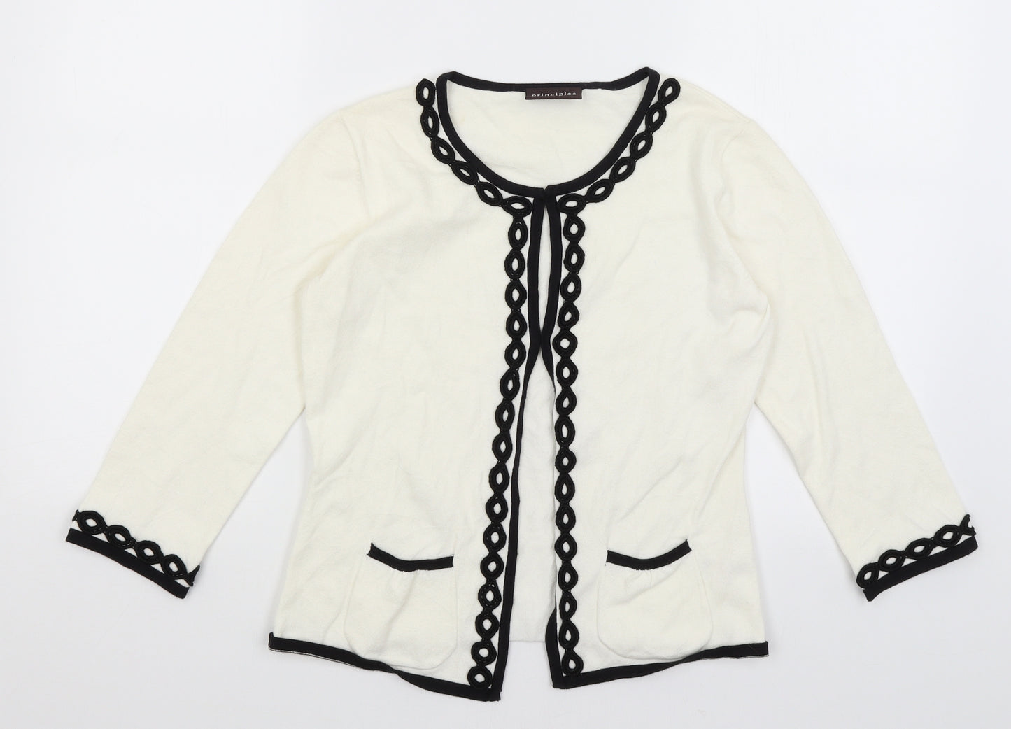 Principles Womens Ivory   Cardigan Jumper Size 10