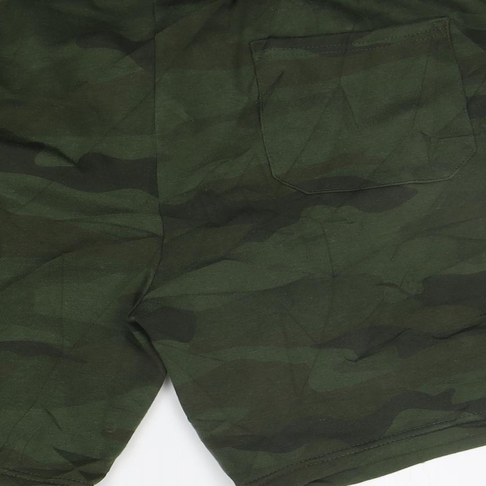 Primark Mens Green Geometric  Cargo Shorts Size L - Camo detail