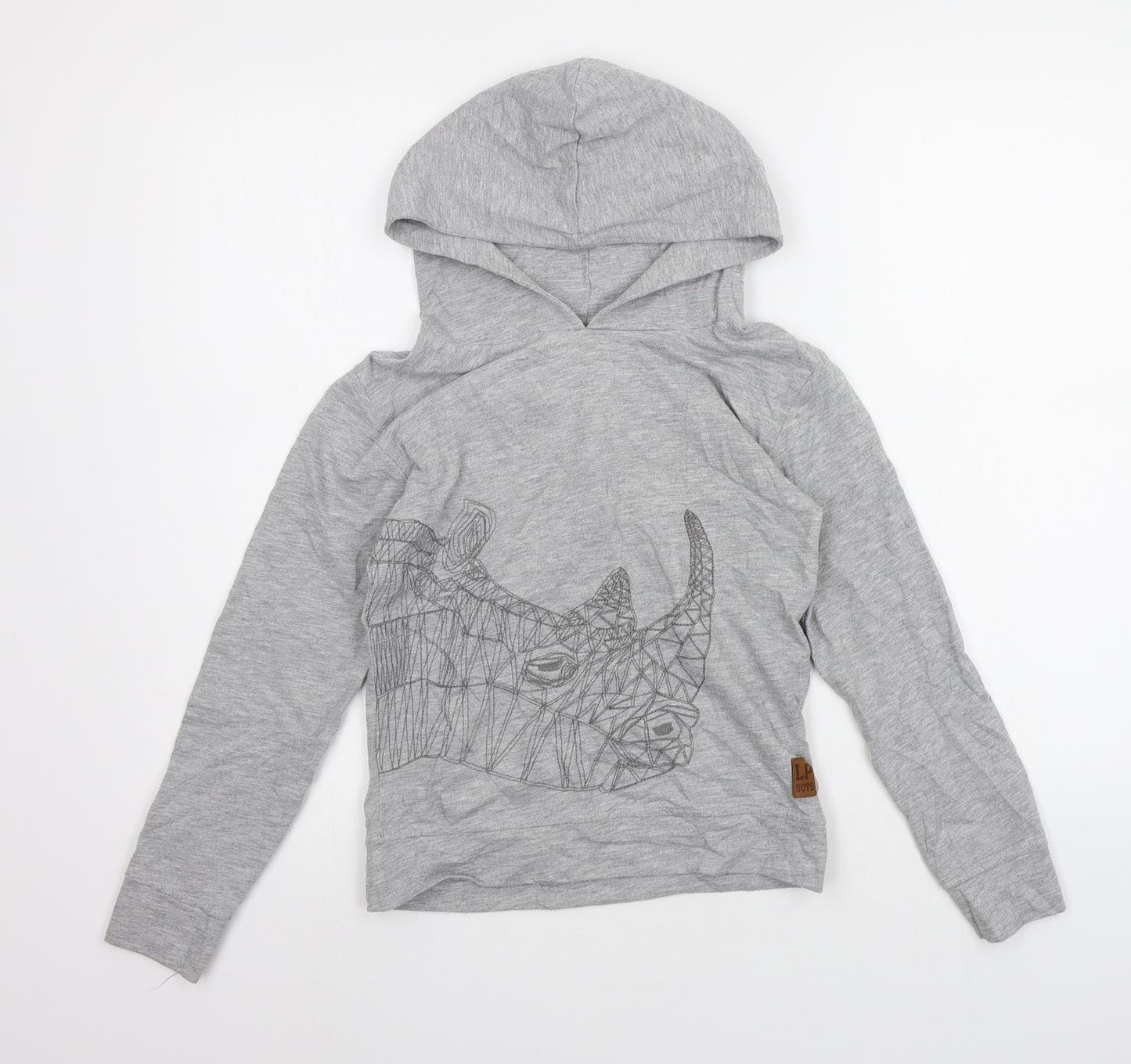 Little Pieces Boys Grey   Pullover Hoodie Size 9-10 Years