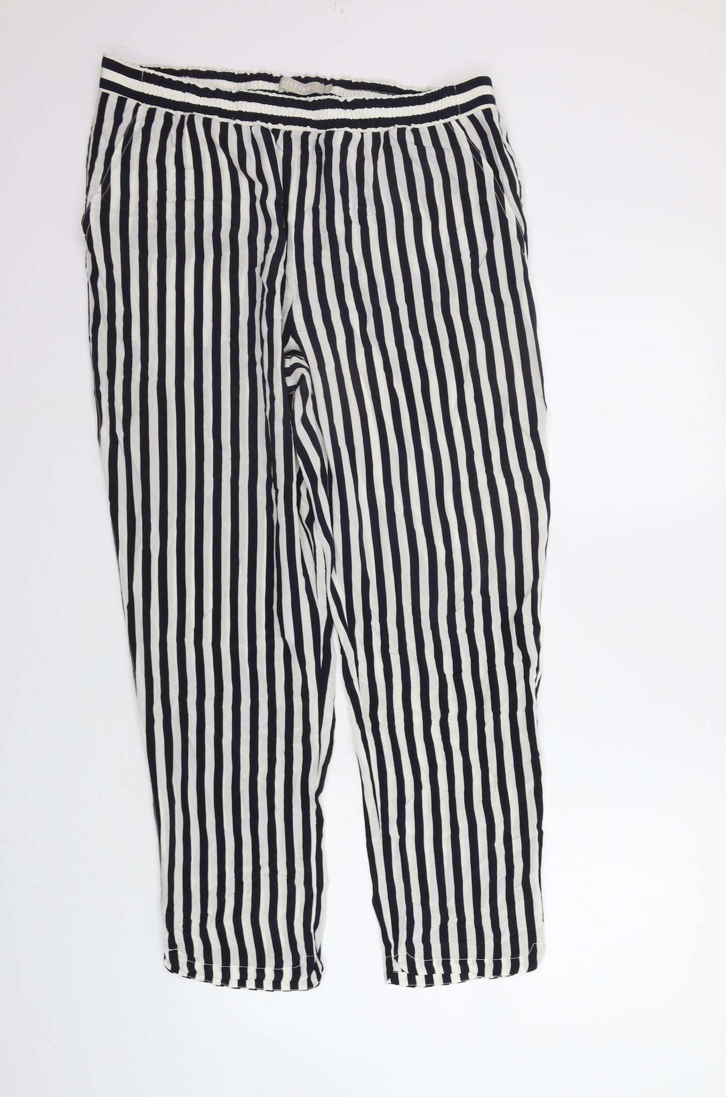 Stefanrel Womens Blue Striped  Trousers  Size L L27 in - Elastic Waist Band