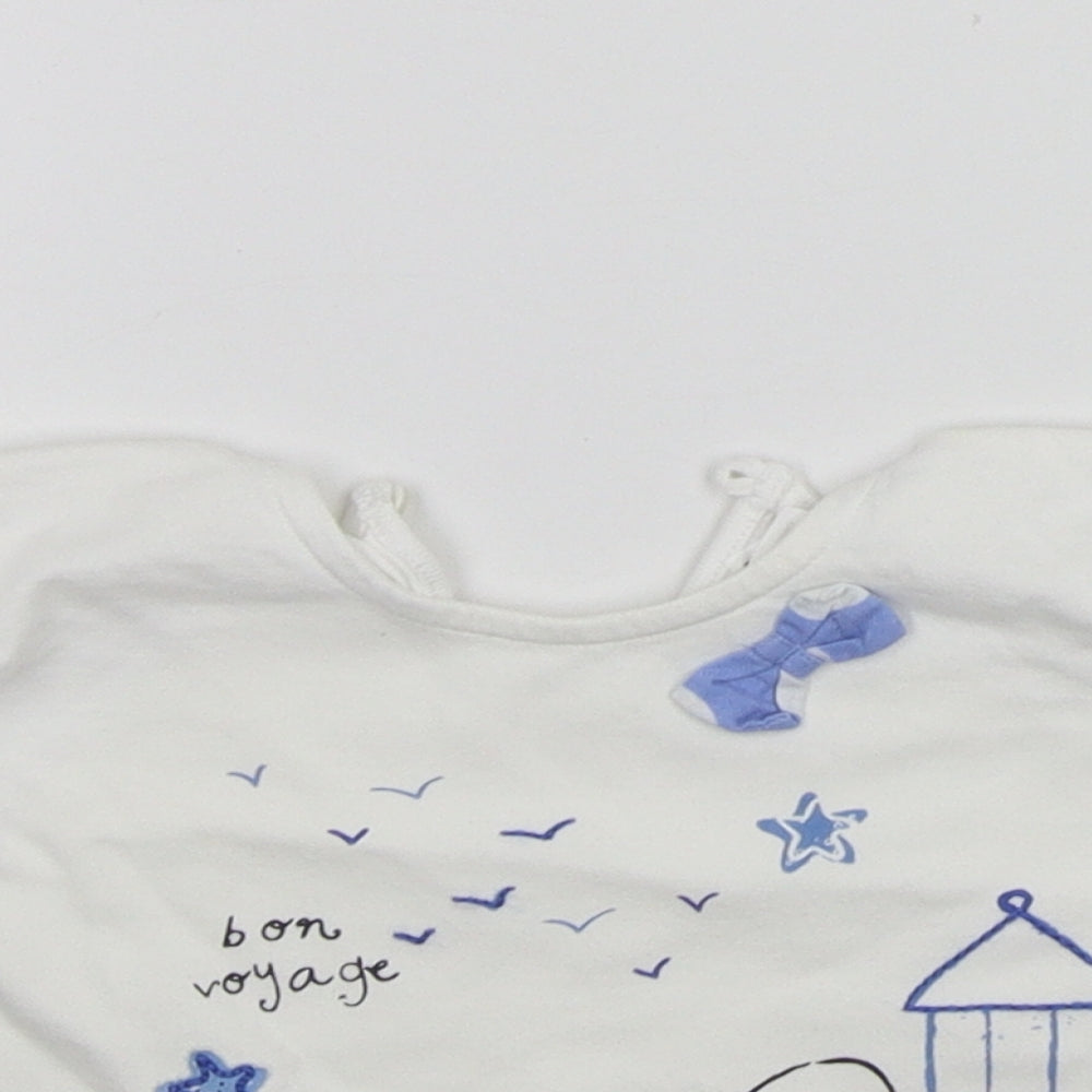 F&F Girls White   Basic T-Shirt Size 3-6 Months