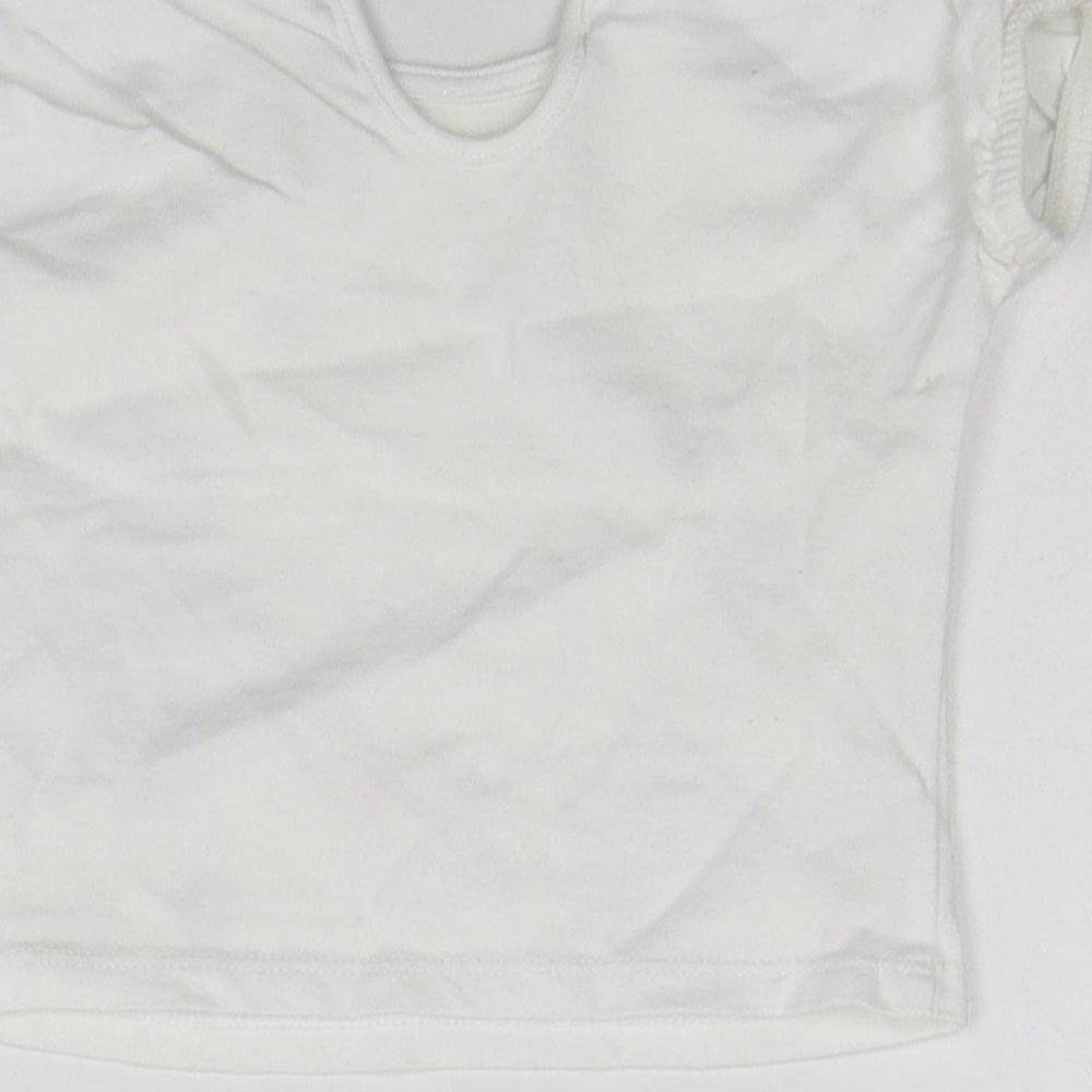 F&F Girls White   Basic T-Shirt Size 3-6 Months