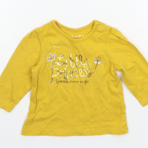Nutmeg Girls Yellow   Basic T-Shirt Size 0-3 Months