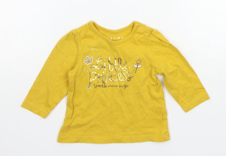 Nutmeg Girls Yellow   Basic T-Shirt Size 0-3 Months
