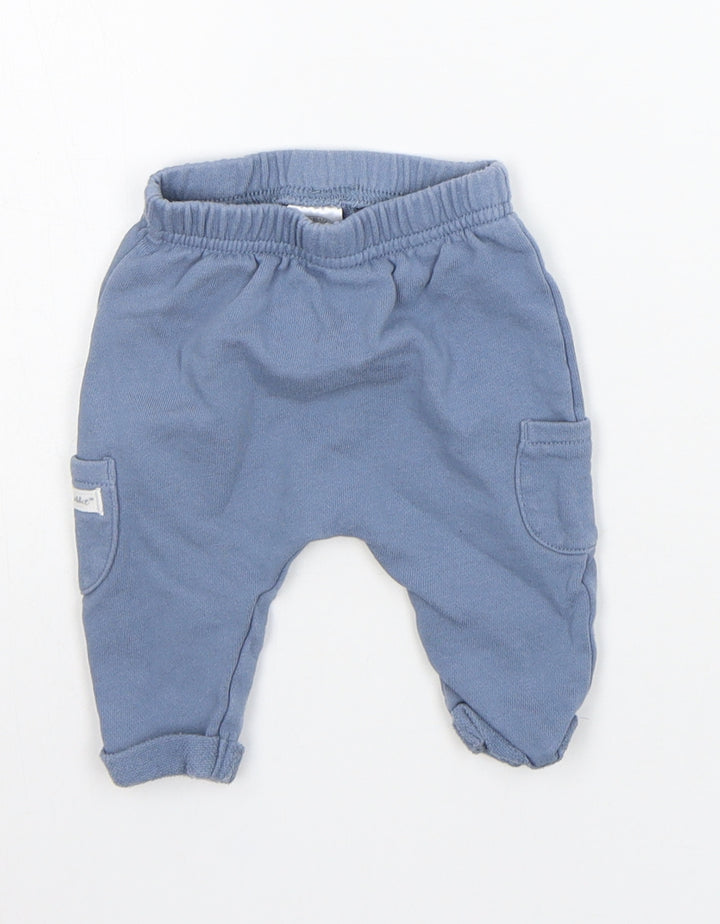 TU Girls Blue Jogger Trousers Size 0-3 Months - Elastic Waist Band