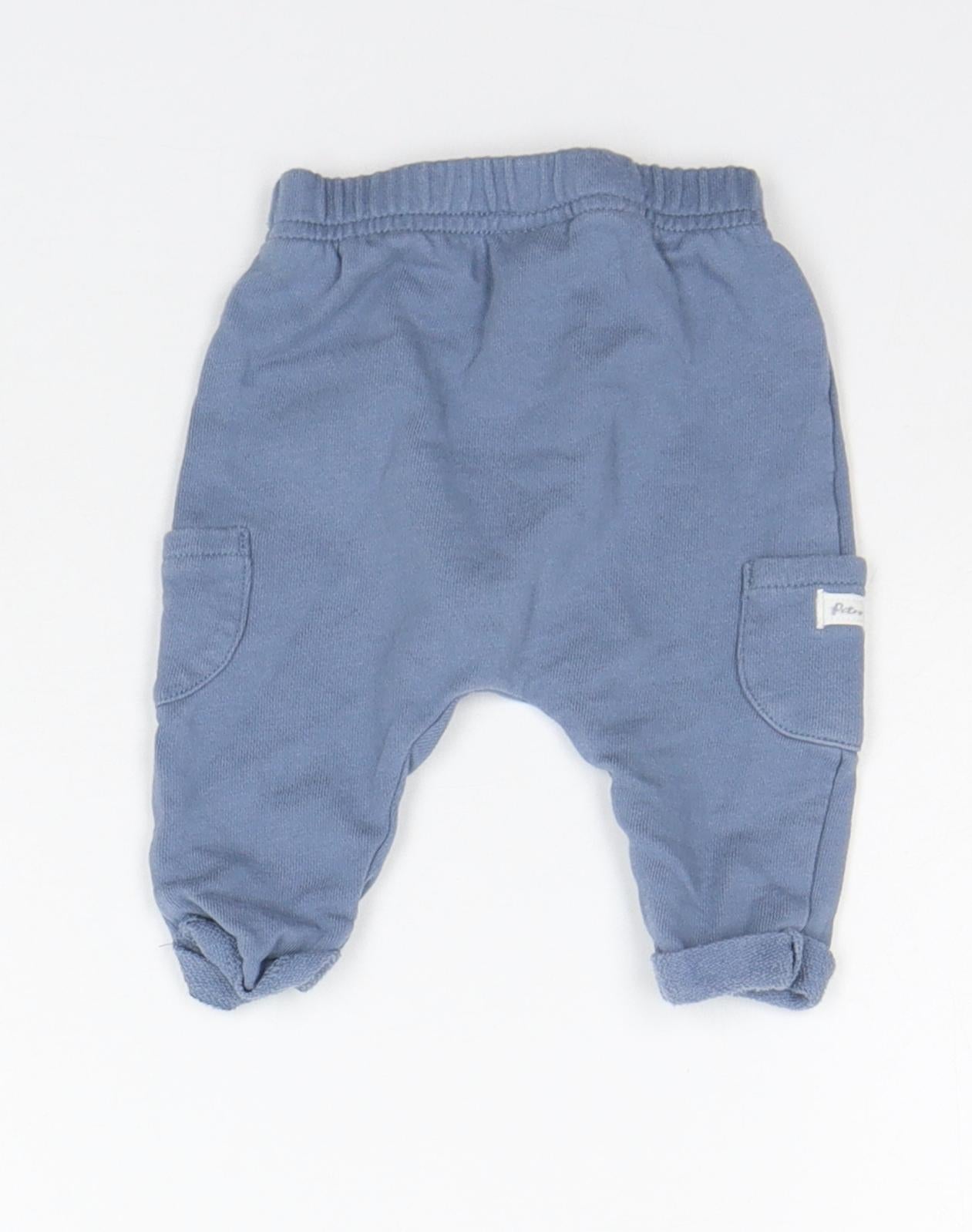 TU Girls Blue   Jogger Trousers Size 0-3 Months  - Elastic Waist Band