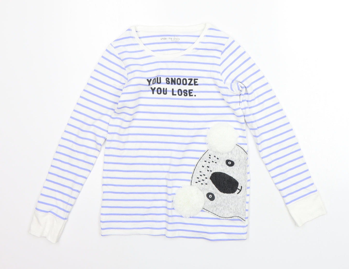 NEXT Girls Blue Striped  Top Pyjama Top Size 11 Years