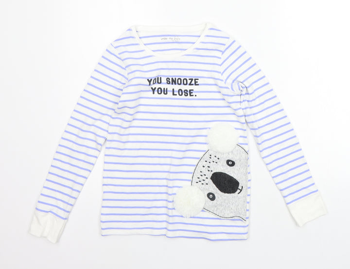 NEXT Girls Blue Striped  Top Pyjama Top Size 11 Years