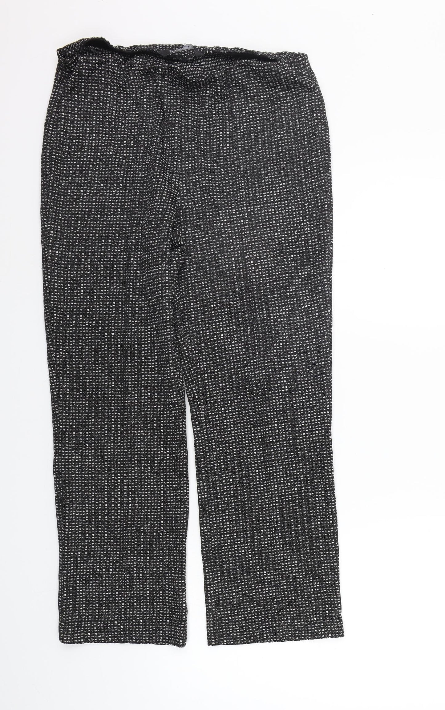 Bonmarché Womens Black Check  Jegging Trousers Size 12 L24 in - Elastic Waist Band