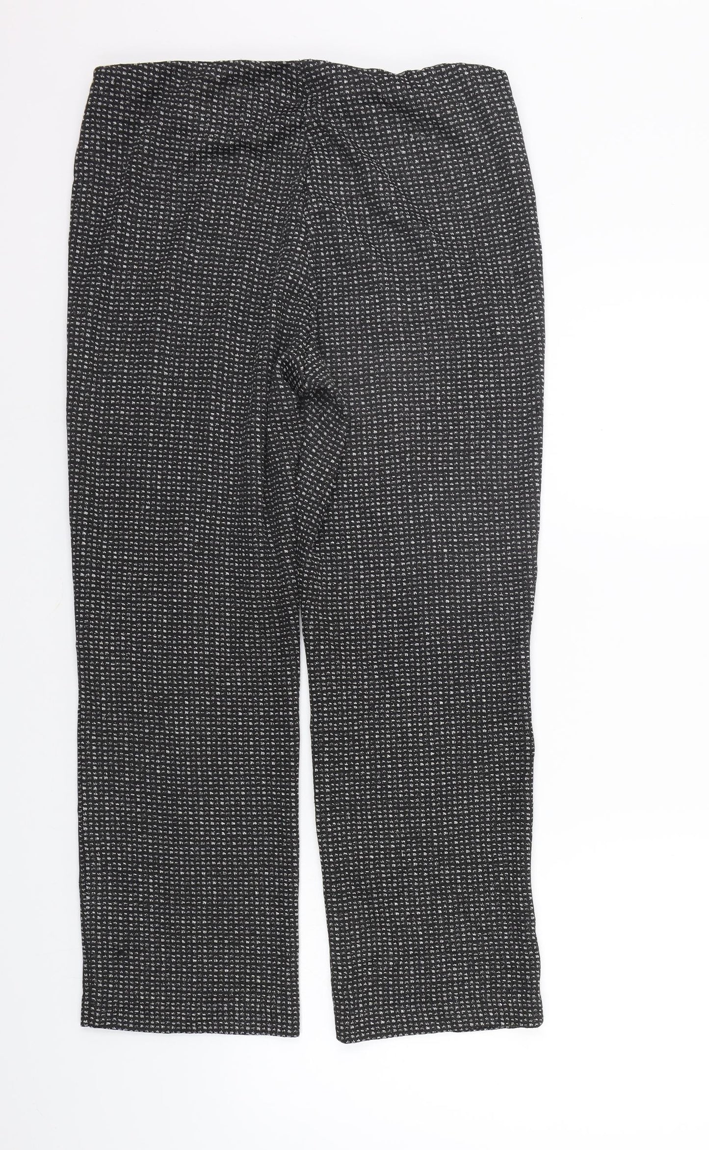 Bonmarché Womens Black Check  Jegging Trousers Size 12 L24 in - Elastic Waist Band