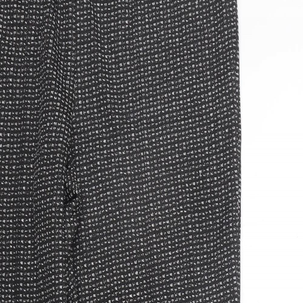 Bonmarché Womens Black Check  Jegging Trousers Size 12 L24 in - Elastic Waist Band