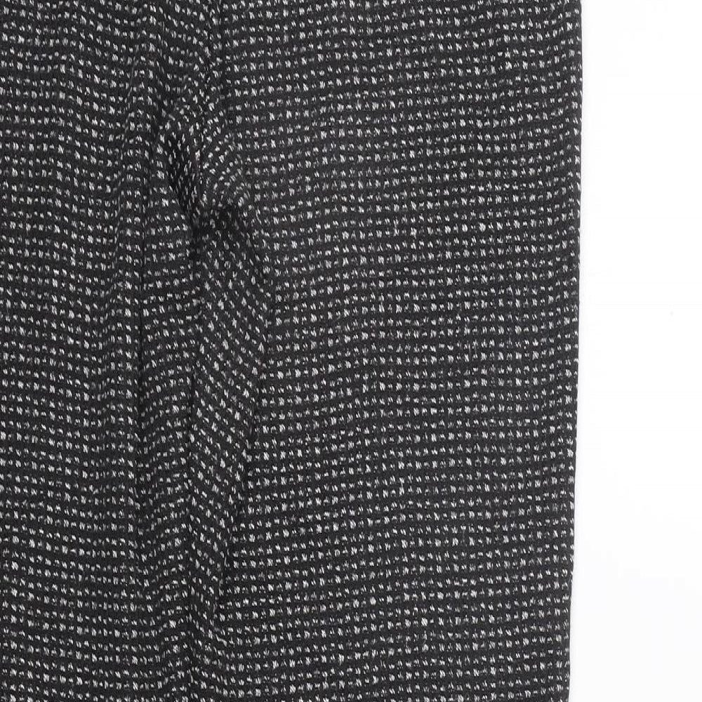Bonmarché Womens Black Check  Jegging Trousers Size 12 L24 in - Elastic Waist Band
