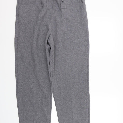 BM Womens Grey   Trousers  Size 14 L24 in - Elastic Waist Band