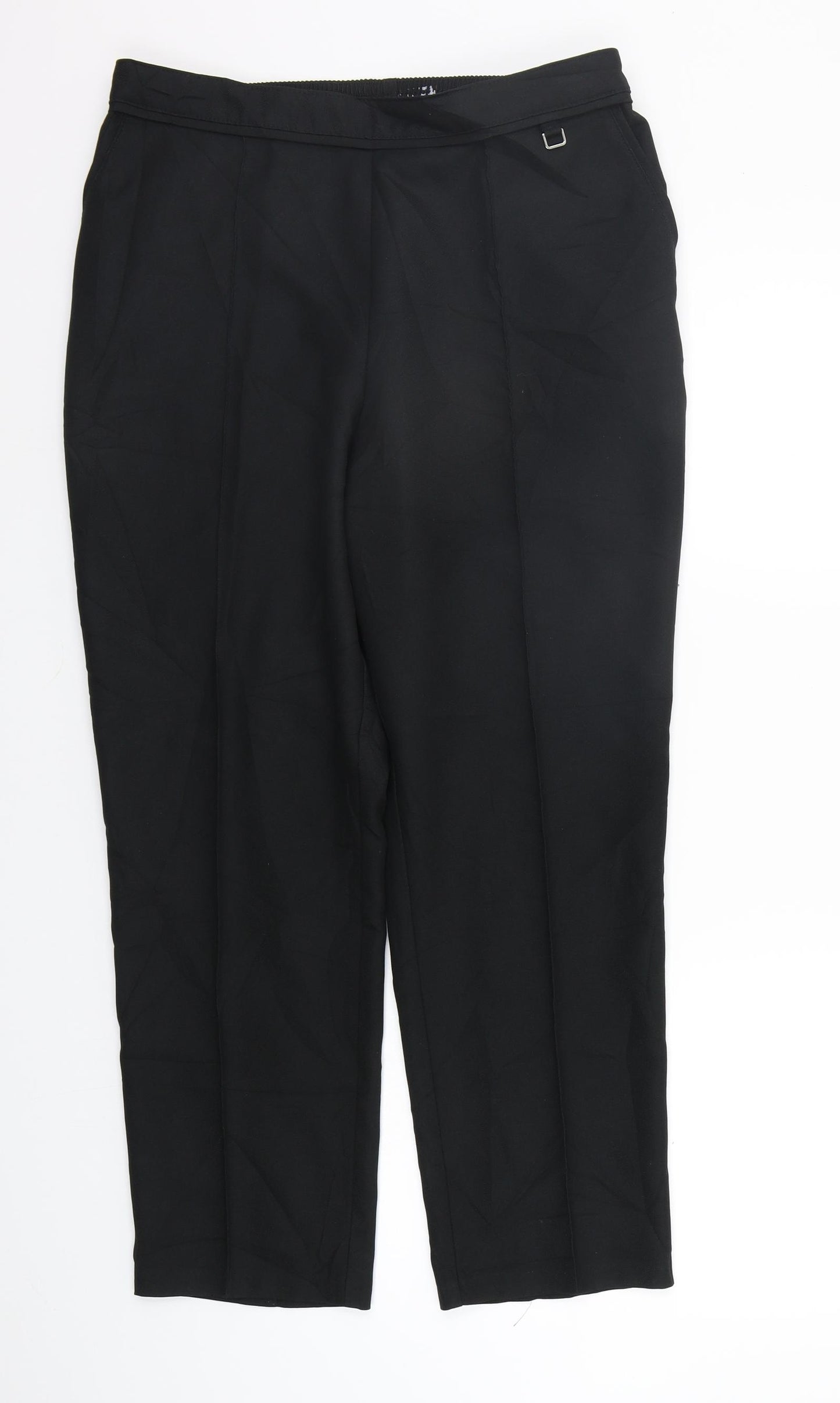 Marks and Spencer Womens Black   Trousers  Size 14 L25 in - Elastic Waist Band