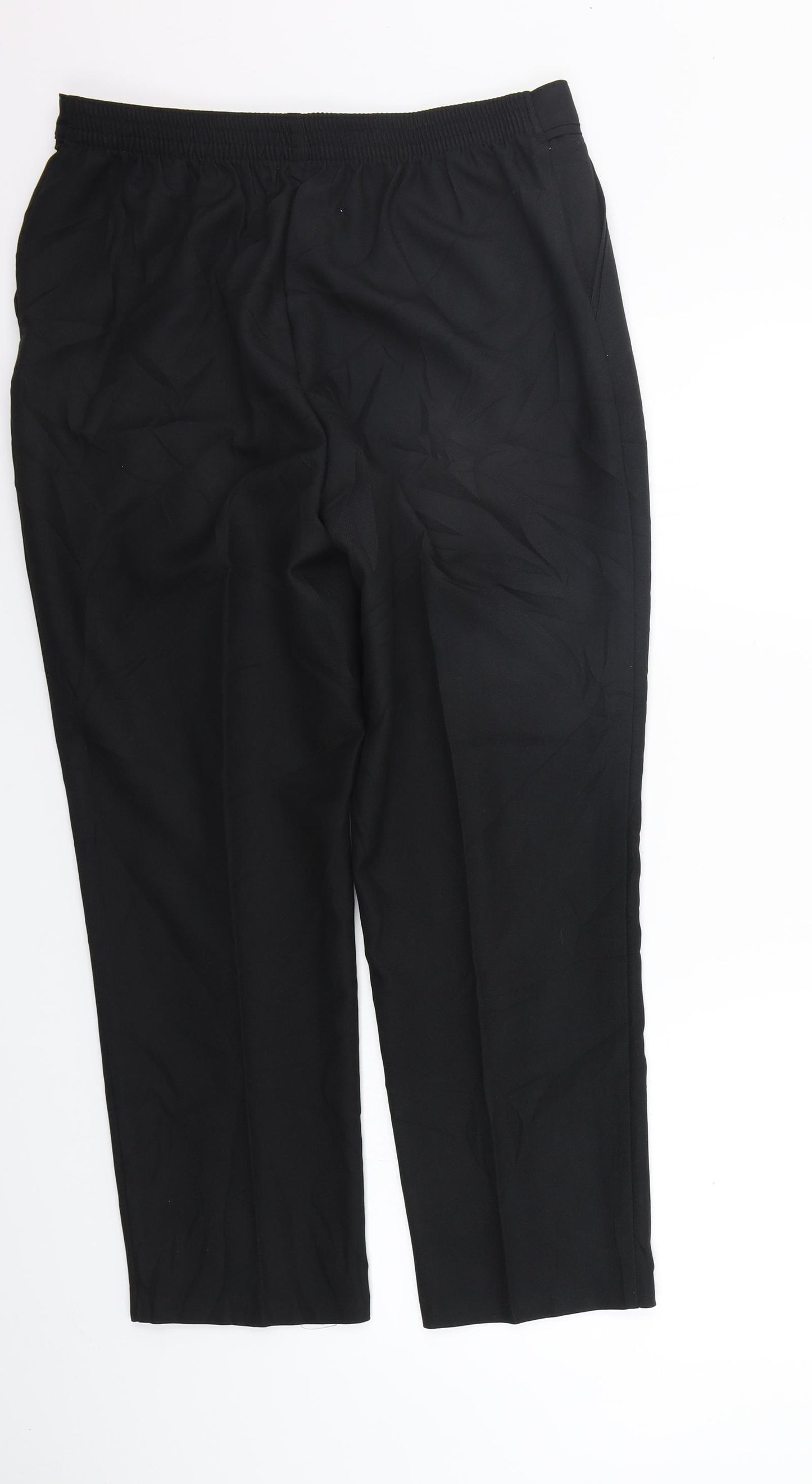 Marks and Spencer Womens Black   Trousers  Size 14 L25 in - Elastic Waist Band