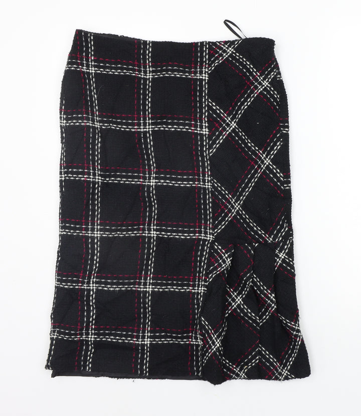 FLORNCE + FRED Womens Black Check  A-Line Skirt Size 10