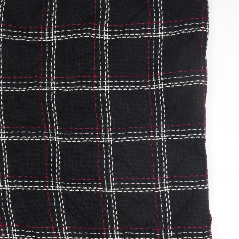 FLORNCE + FRED Womens Black Check  A-Line Skirt Size 10