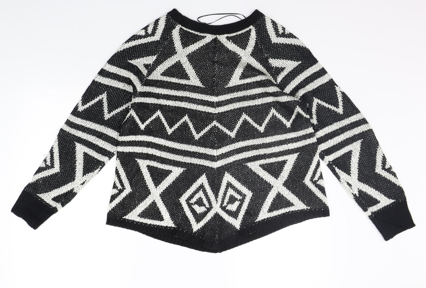 Saloos Womens Black Geometric  Pullover Jumper Size 14