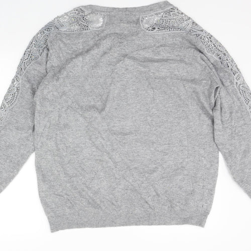 YUMMI Womens Grey   Pullover Jumper Size L  - DETAILS ON ARM