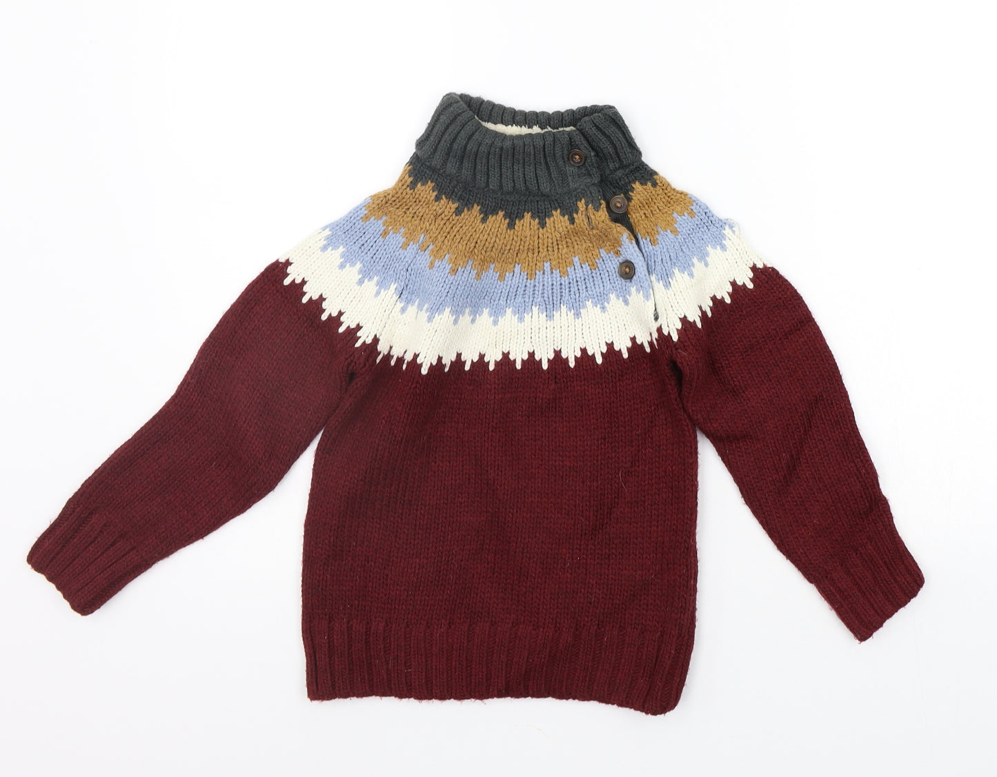 NEXT Boys Red Geometric  Pullover Jumper Size 5-6 Years