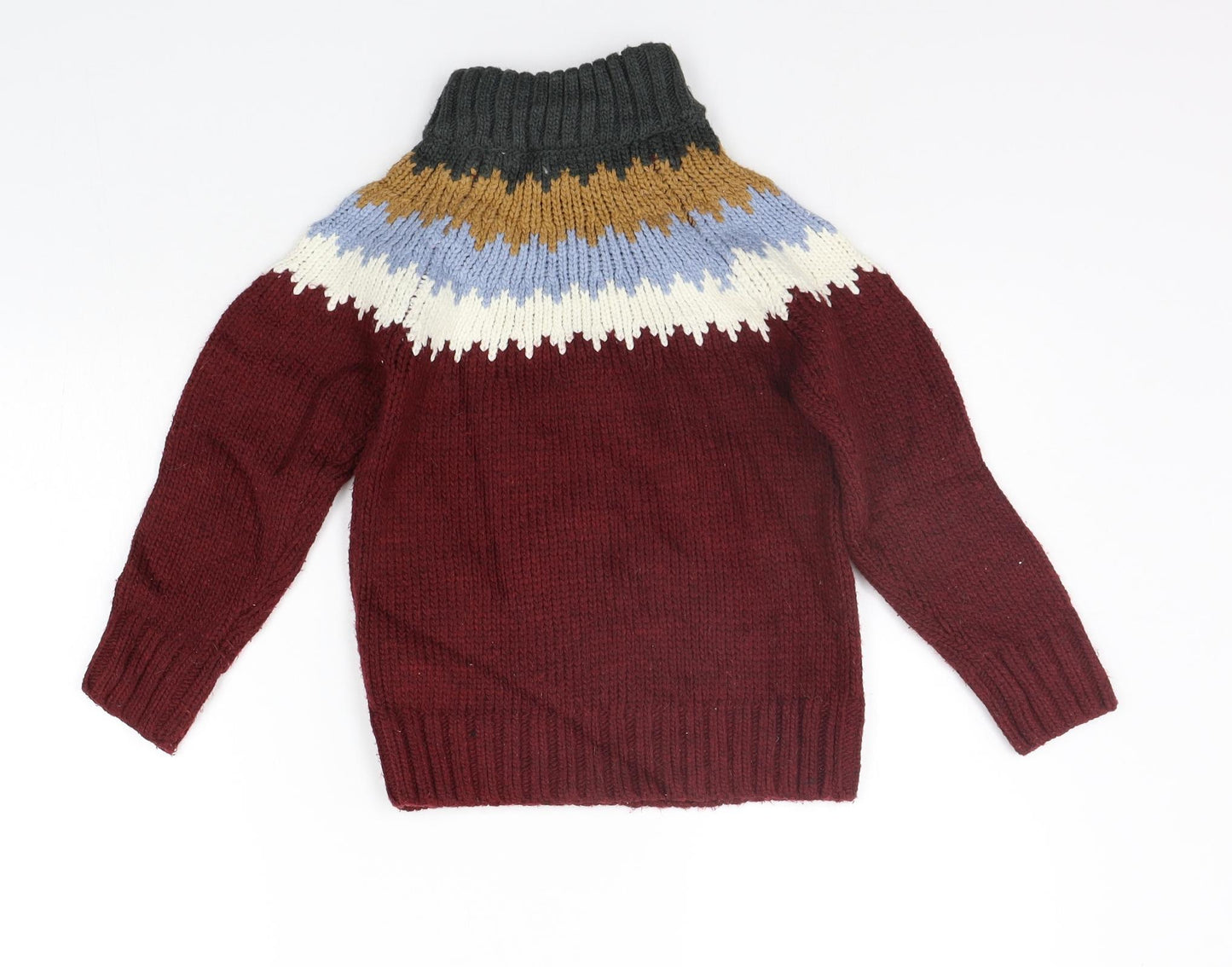 NEXT Boys Red Geometric  Pullover Jumper Size 5-6 Years