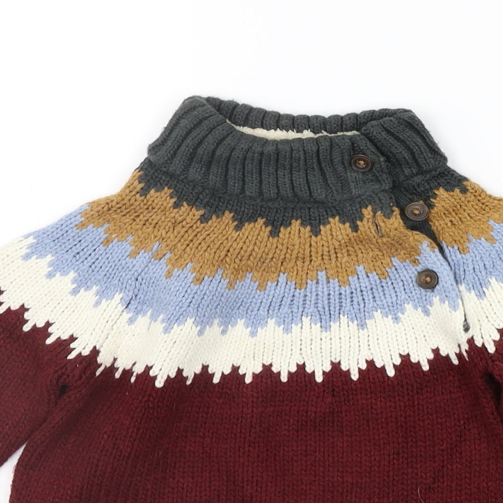 NEXT Boys Red Geometric  Pullover Jumper Size 5-6 Years