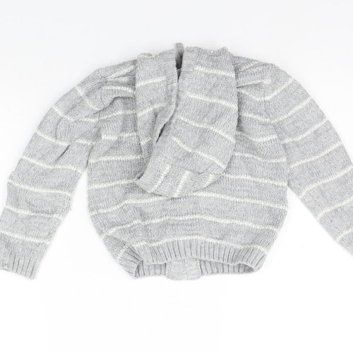 Nutmeg Boys Grey Striped  Jacket Coat Size 2-3 Years