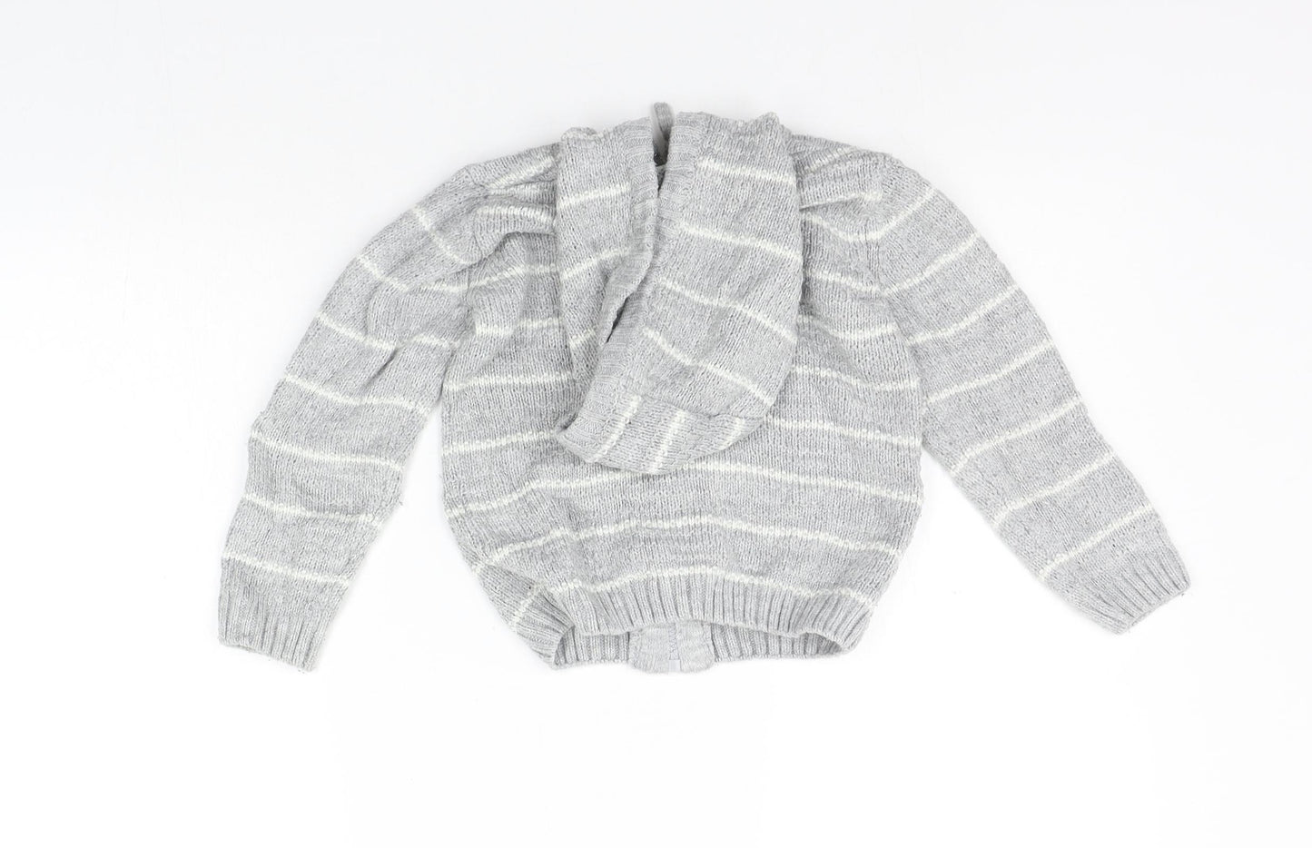 Nutmeg Boys Grey Striped  Jacket Coat Size 2-3 Years