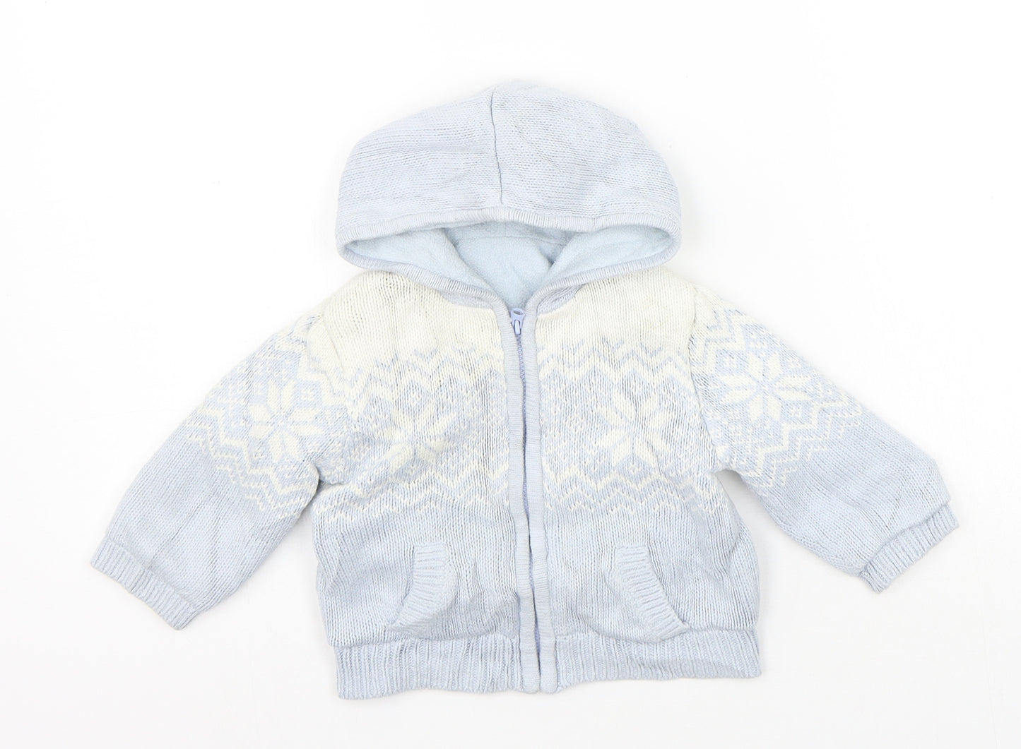 George Boys Blue Geometric  Jacket Coat Size 6-9 Months