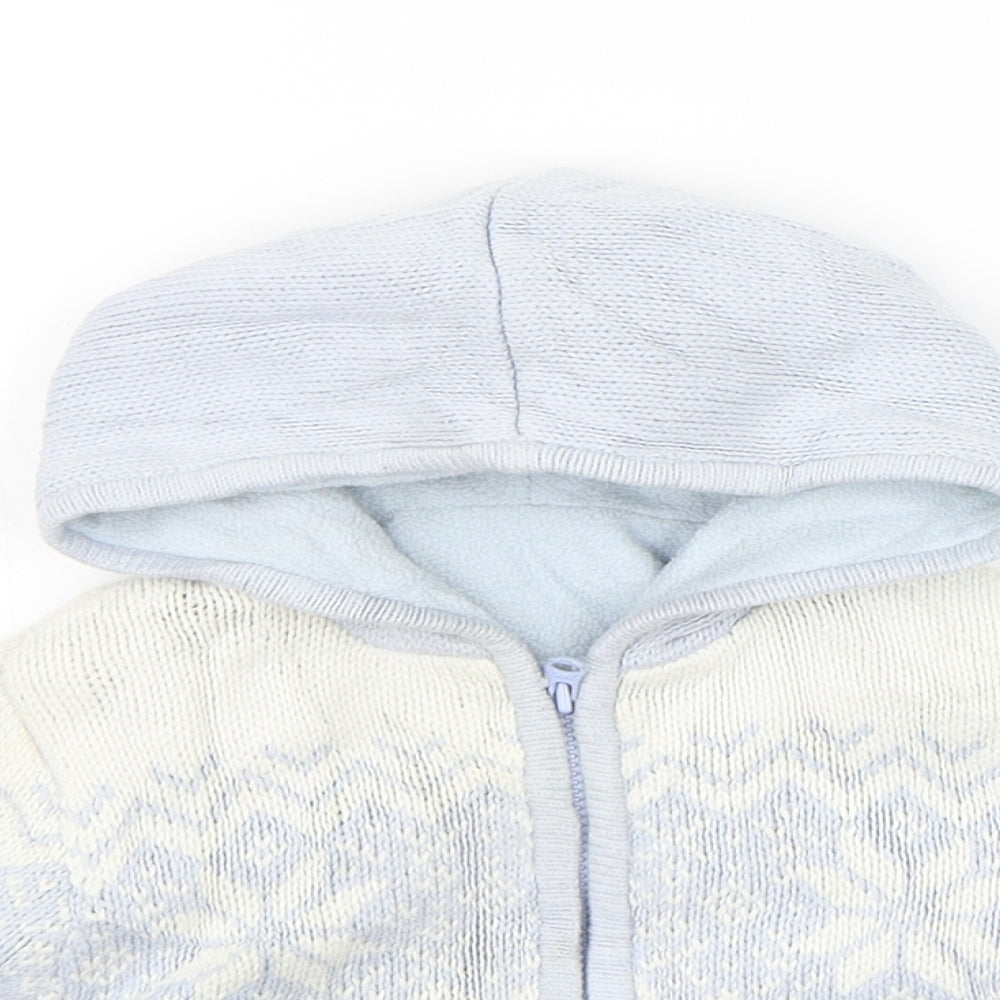 George Boys Blue Geometric  Jacket Coat Size 6-9 Months