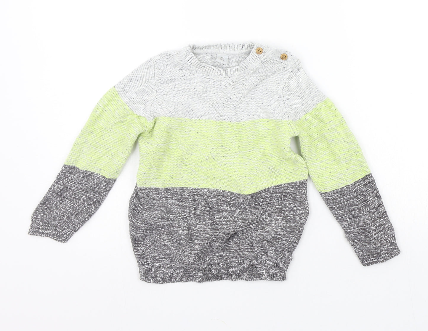 TU Boys Grey Striped  Pullover Jumper Size 3-4 Years
