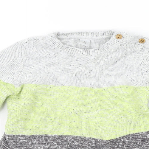 TU Boys Grey Striped  Pullover Jumper Size 3-4 Years