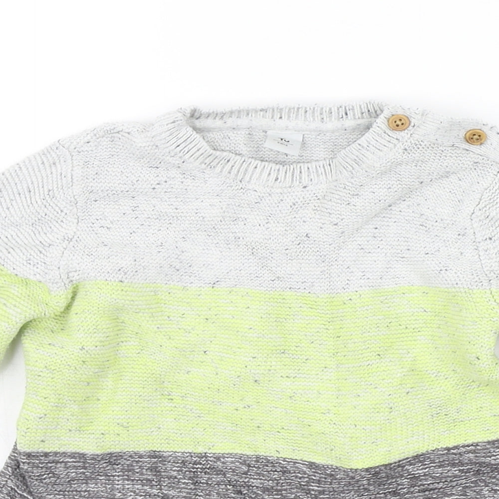 TU Boys Grey Striped  Pullover Jumper Size 3-4 Years